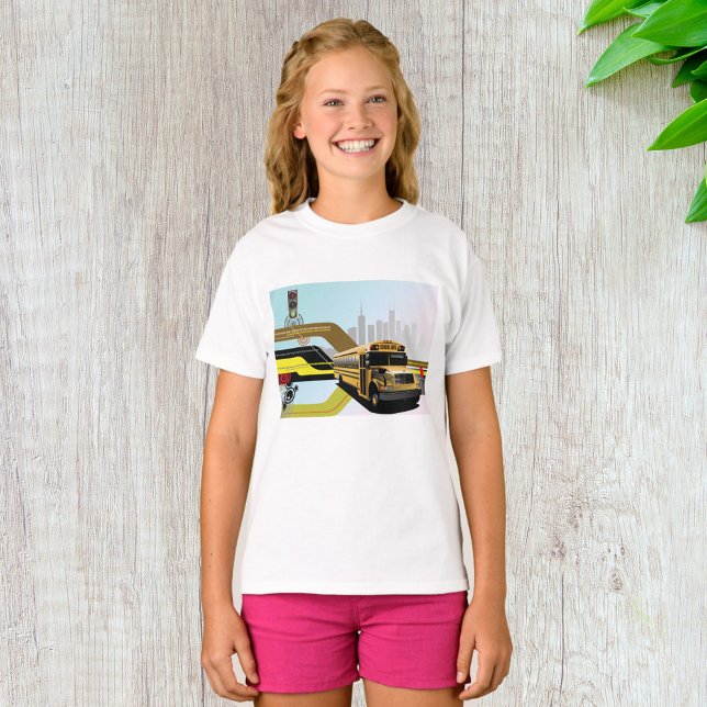 Camiseta Escena de la ciudad de los autobuses escolares (Subido por el creador)