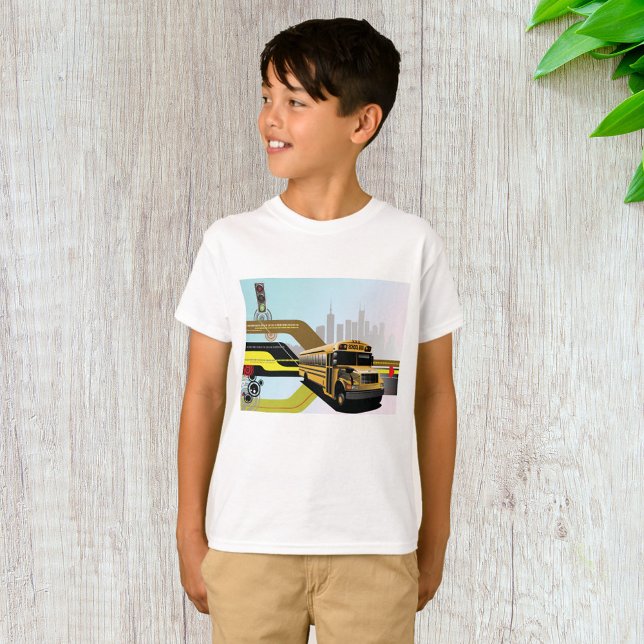 Camiseta Escena de la ciudad de los autobuses escolares (Subido por el creador)