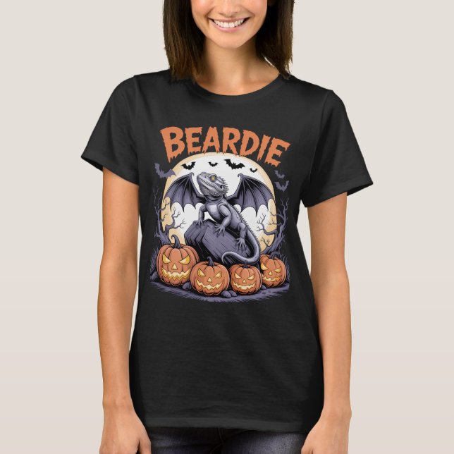 Camiseta Escena de la luna de Beardie Halloween (Anverso)