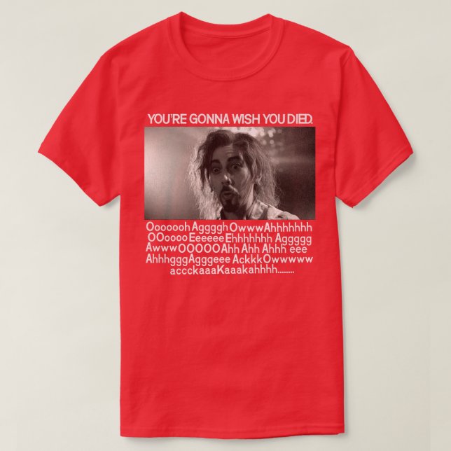 Camiseta Escena de la muerte del vampiro de Amilyn (Diseño del anverso)