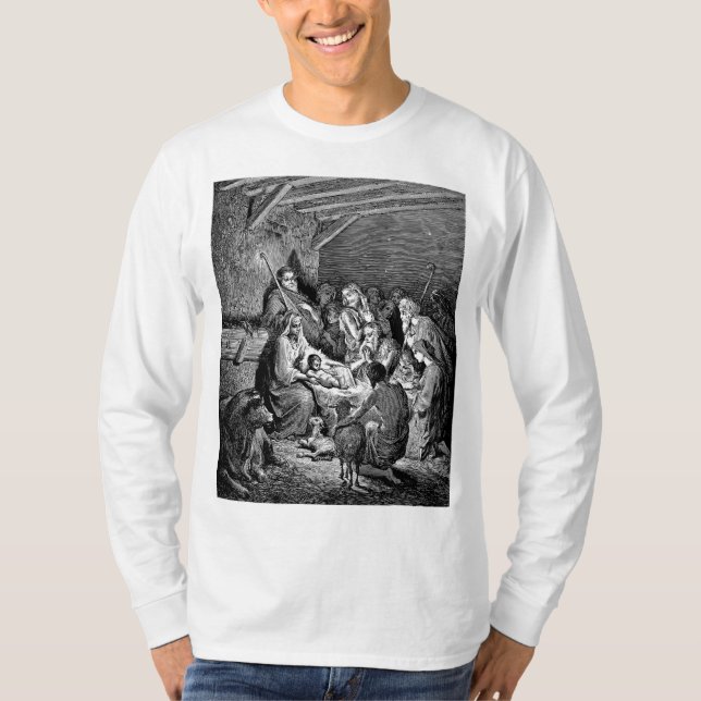 Camiseta Escena de la Natividad de Navidades ilustrados (Anverso)