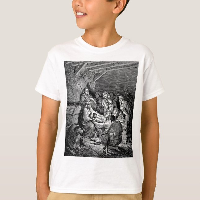 Camiseta Escena de la Natividad de Navidades ilustrados (Anverso)