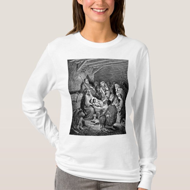 Camiseta Escena de la Natividad de Navidades ilustrados (Anverso)