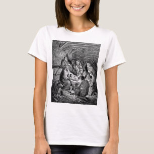 Camiseta Escena de la Natividad de Navidades ilustrados