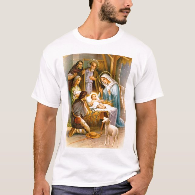 Camiseta Escena de la natividad del vintage (Anverso)