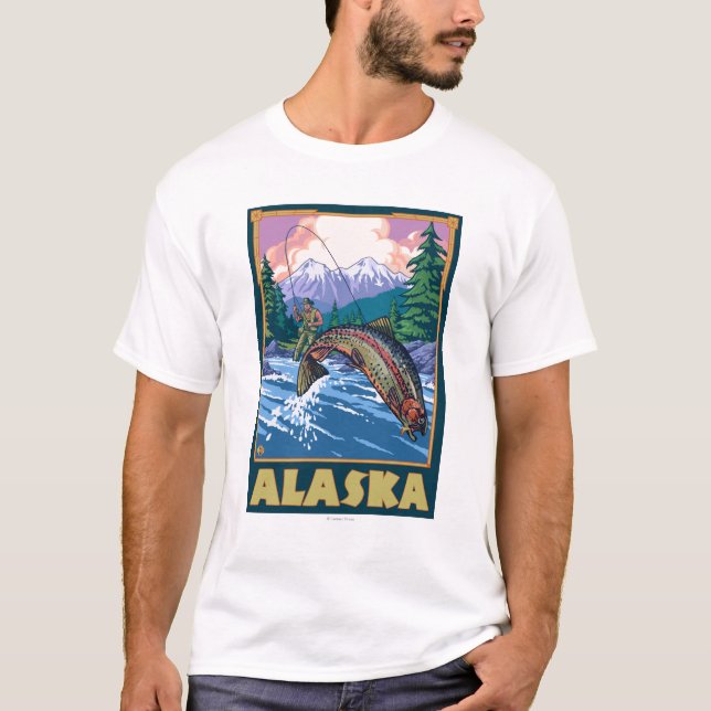 Camiseta Escena de la pesca de AlaskaFly (Anverso)