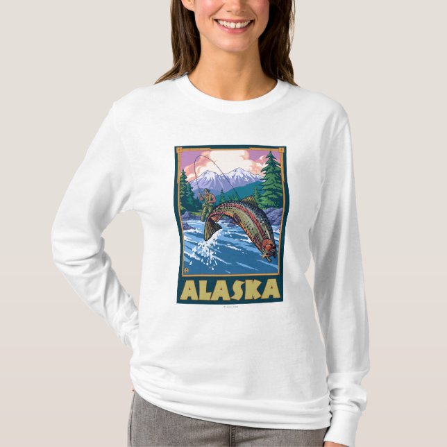 Camiseta Escena de la pesca de AlaskaFly (Anverso)