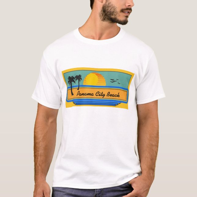 Camiseta Escena de la playa de ciudad de Panamá (Anverso)
