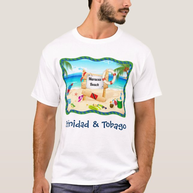 Camiseta Escena de la playa de Trinidad and Tobago Maracas (Anverso)