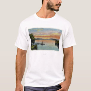Camiseta Escena de la puesta del sol en el lago