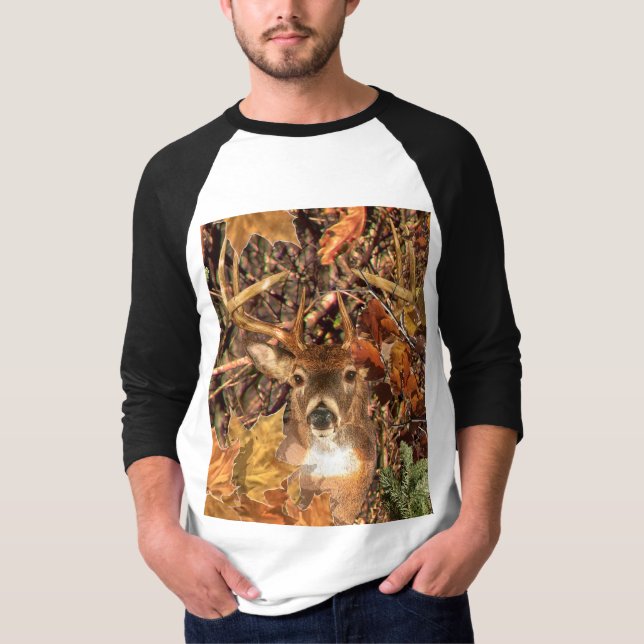 Camiseta Escena de la temporada otoño en el Deer de cola bl (Anverso)