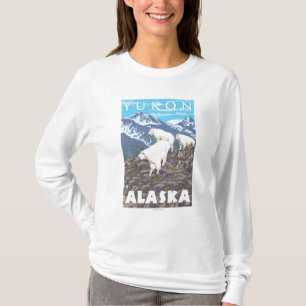 Camiseta Escena de las cabras de montaña - el Yukón, Alaska