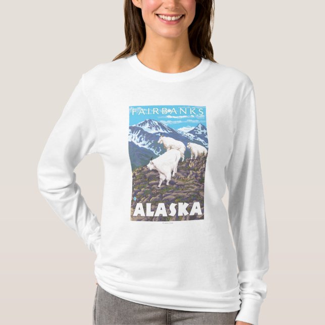 Camiseta Escena de las cabras de montaña - Fairbanks, (Anverso)
