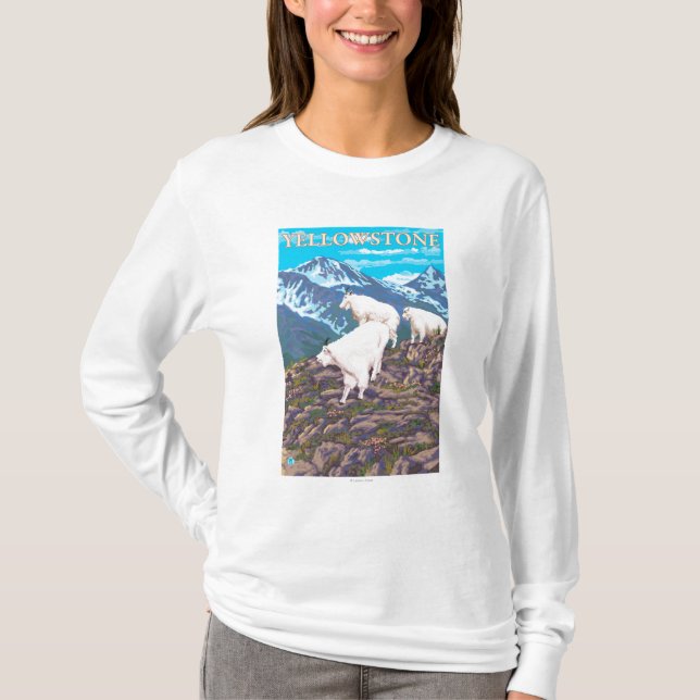 Camiseta Escena de las cabras de montaña - parque nacional (Anverso)