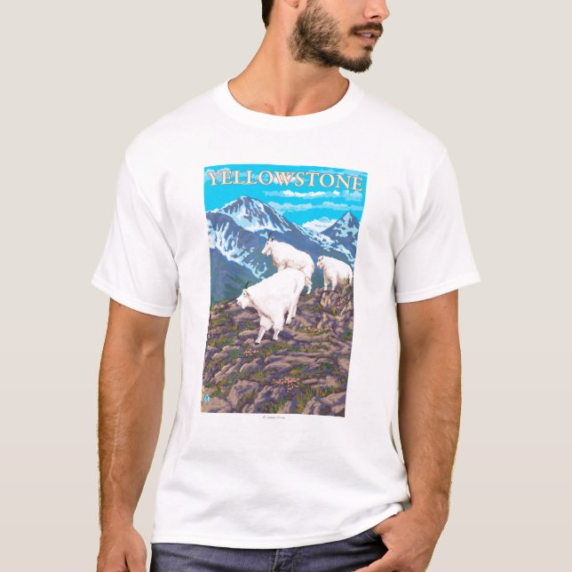 Camiseta Escena de las cabras de montaña - parque nacional (Anverso)
