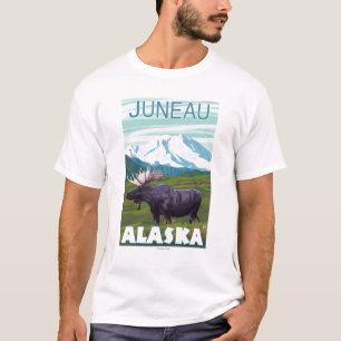 Camiseta Escena de los alces - Juneau, Alaska