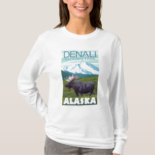 Camiseta Escena de los alces - parque nacional de Denali,
