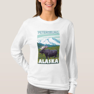 Camiseta Escena de los alces - Petersburgo, Alaska