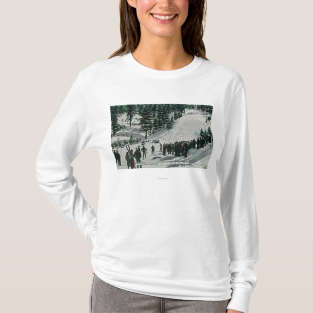 Camiseta Escena de los deportes de invierno en la montaña (Anverso)