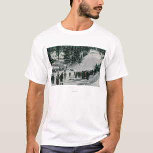 Camiseta Escena de los deportes de invierno en la montaña