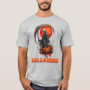Camiseta Escena de Luna del Segador con Capucha Oscura para