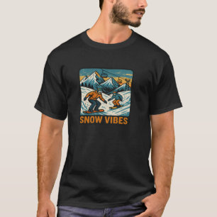 Camiseta Escena de montaña de snowbikers Aventura de invier