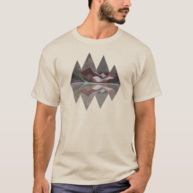 Camiseta Escena de montaña geométrica (Anverso)