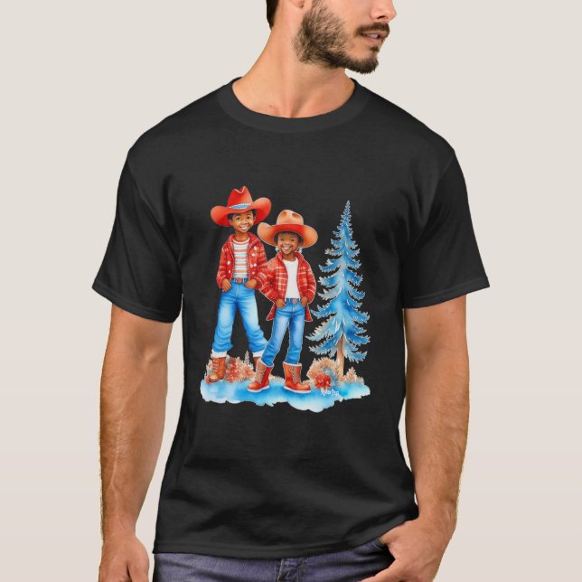 Camiseta Escena de Navidades de invierno de la pareja de le (Anverso)