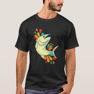 Camiseta Escena de océano de humor de peces saltarines colo