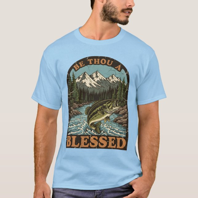 Camiseta Escena de pesca bendita (Anverso)