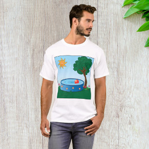 Camiseta Escena de piscina en el patio trasero de los niños