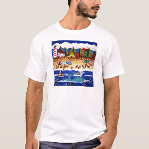 Camiseta Escena de playa de ballena de Cape Cod