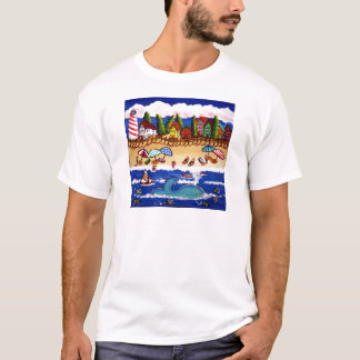 Camiseta Escena de playa de ballena de Cape Cod