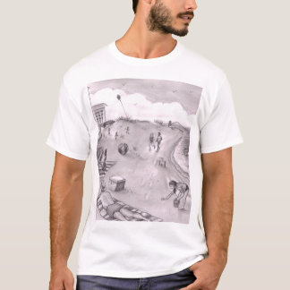 Camiseta Escena de playa pacífica y divertida con gente dis