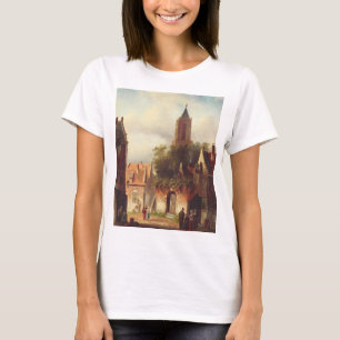 Camiseta Escena de pueblo holandés por Charles Leickert Pai