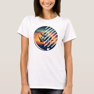 Camiseta Escena de puesta de sol del rinoceronte geométrico