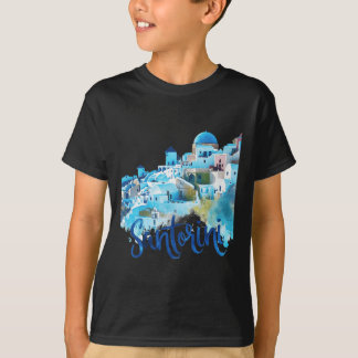 Camiseta Escena de recuerdo de color de la isla griega de S