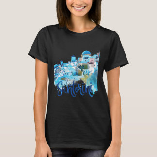 Camiseta Escena de recuerdo de color de la isla griega de S