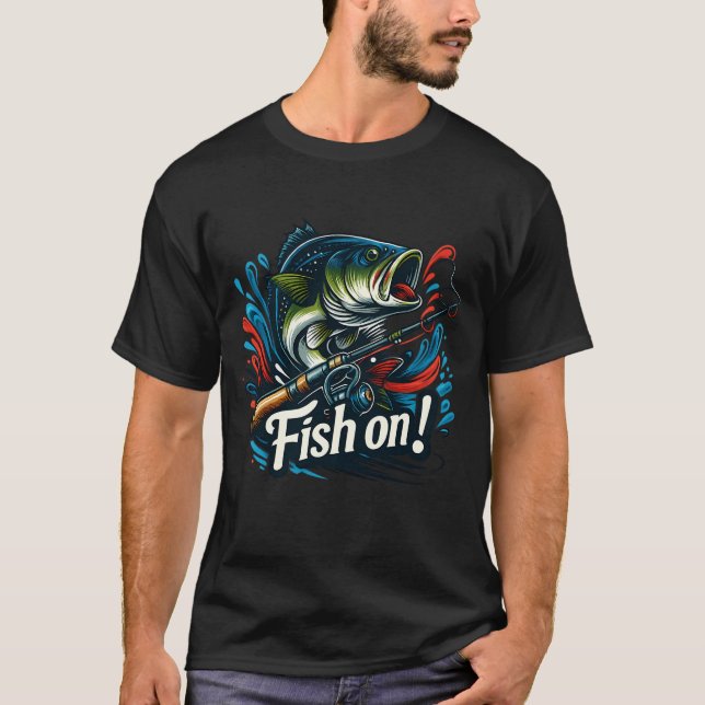 Camiseta Escena de salpicaduras de pesca de lubina de alta  (Anverso)