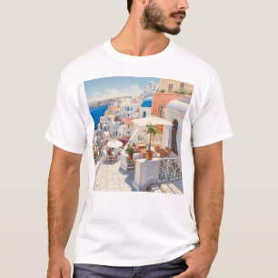 Camiseta Escena de Santorini Grecia