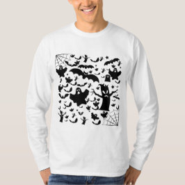 Camiseta Escena de silueta de fantasma espeluznante rosa