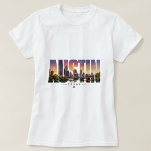 Camiseta Escena de viaje del frente del río de Austin Texas