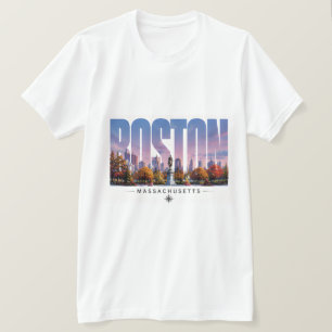 Camiseta Escena de viaje del puerto de Boston Massachusetts