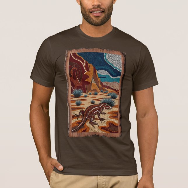 Camiseta Escena de vida silvestre australiana de Lizard (Anverso)