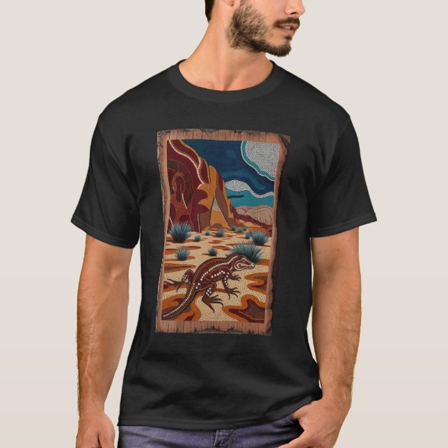Camiseta Escena de vida silvestre australiana de Lizard (Anverso)