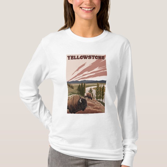 Camiseta Escena de YellowstoneBison (Anverso)