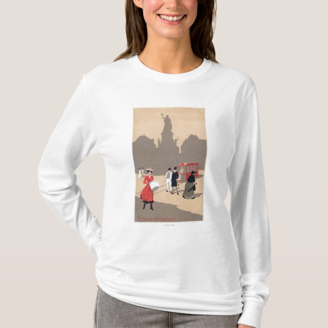 Camiseta Escena del art déco de Place de la Republique (Anverso)