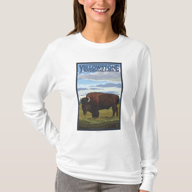 Camiseta Escena del bisonte - parque nacional de (Anverso)
