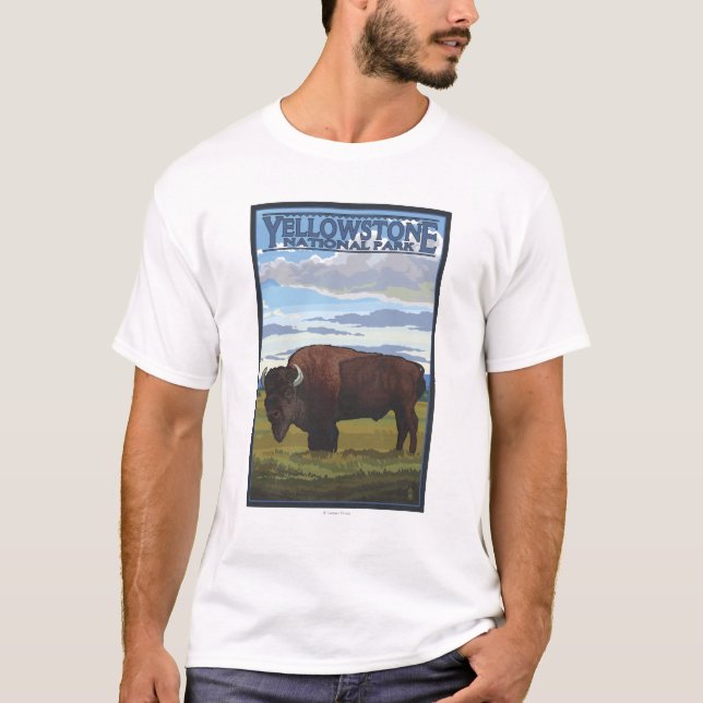 Camiseta Escena del bisonte - parque nacional de (Anverso)