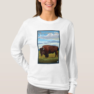 Camiseta Escena del bisonte - Yellowstone del oeste,